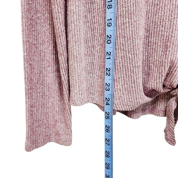 Saturday / Sunday Anthropologie Womens V-Neck Tie-Front Knit Sweater Medium pink - Picture 11 of 12